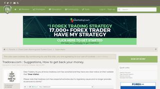 
Tradorax.com : Suggestions, How to get back your money. | Forex ...  
