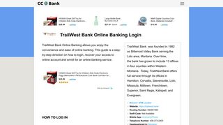 
                            2. TrailWest Bank Online Banking Login - CC Bank - Trail West Bank Portal