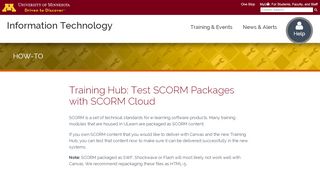 
                            6. Training Hub: Test SCORM Packages with SCORM Cloud | IT ... - Cloud Scorm Portal