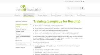 
                            8. Training (Language for Results) - The Bell Foundation - Eal Centre Portal