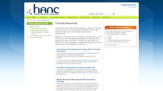 
                            5. Training Resources - HANC: HIV/AIDS Network Coordination - Daids Learning Portal