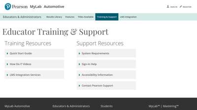 Training & Support for Educators  MyLab Automotive  Pearson