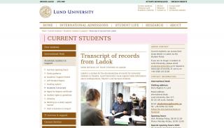 
                            5. Transcript of records from Ladok | Lund University - Lund University Student Portal