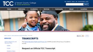 
                            8. Transcripts - Tarrant County College - Tarrant County College Webadvisor Portal