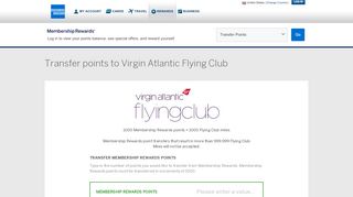 
Transfer points to Virgin Atlantic Flying Club - Membership ...  
