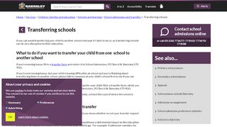 
                            7. Transferring schools - Barnsley Council - Barnsley Council School Admissions Portal