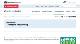 
                            4. Transport and parking | West Moreton Health - Ipswich Hospital Parking Portal