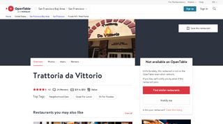 
                            7. Trattoria da Vittorio Restaurant - San Francisco, CA | OpenTable - Trattoria Da Vittorio West Portal
