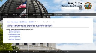 
                            2. Travel Advance and ... - California State Controller's Office - Calaters Global Portal