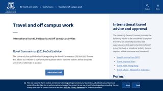 
                            3. Travel and off campus work - Health and Safety - University of ... - Melbourne University Travel Portal