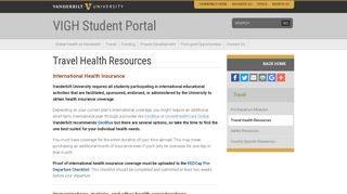 
Travel Health Resources | VIGH Student Portal | Vanderbilt University
