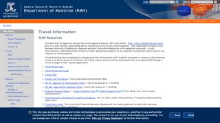 
                            2. Travel Information - Department of Medicine (RMH/WH) : Medical ... - Melbourne University Travel Portal