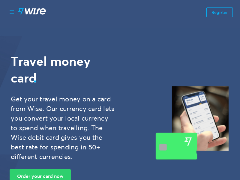 
                            7. Travel Money Card | Currency Card - Wise
