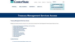 
                            10. Treasury Management Services Access | CenterState Bank - Online Cash Manager Portal
