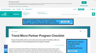 
                            5. Trend Micro Partner Program Checklist - SearchITChannel - TechTarget - Trend Micro Partner Portal