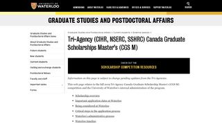 
                            5. Tri-Agency (CIHR, NSERC, SSHRC) Canada Graduate Scholarships ... - Sshrc Research Portal