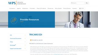 
                            9. TRICARE EDI (EDI) | WPS Health Insurance - Tricare4u Provider Portal