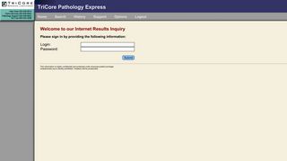 TriCore Pathology Express - Unauthorized Use Strictly ... - Tricore Express Portal