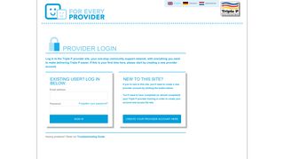 Triple P Provider site login page