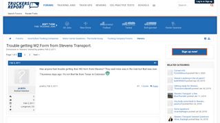 
                            2. Trouble getting W2 Form from Stevens Transport. | TruckersReport ... - Stevens Transport Driver Portal
