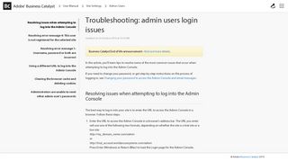 
                            5. Troubleshooting: admin users login issues - Business Catalyst Support - Business Catalyst Partner Portal Login