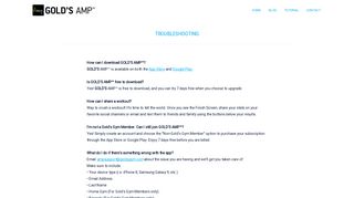 
                            8. Troubleshooting – GOLD'S AMP - Gold's Gym Member Portal