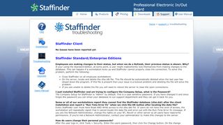 
Troubleshooting - Staffinder Professional Electronic In/Out ...  
