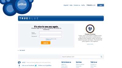TrueBlue: Single sign on - JetBlue  Search flights