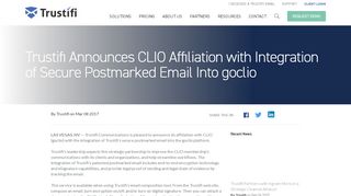 
Trustifi Announces CLIO Affiliation with Integration of Secure ...  
