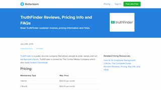 
                            7. TruthFinder Reviews, Ratings, Pricing Info and FAQs - Sign Up Truthfinder