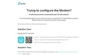 
                            1. Trying to configure the Modem? | TP-Link - Tplinkmodem Net Login
