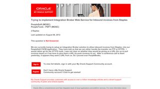 
                            4. Trying to implement Integration Broker Web Service ... - Oracle - Oracle Peoplesoft Portal Staples