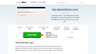 
Tsjc.desire2learn.com website. TSJCONLINE Login.  
