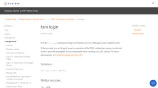 
tsm login - Tableau  
