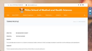 
                            2. TSMHS PROFILE | Thika School of Medical and Health Sciences - Thika School Of Medical And Health Sciences Student Portal