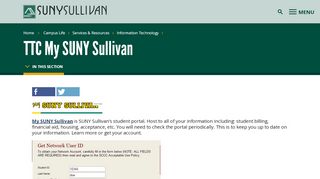 
                            5. TTC My SUNY Sullivan | SUNY Sullivan - Suny Sullivan Student Portal