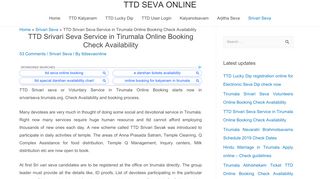 
                            7. TTD Srivari Seva Service in Tirumala Online Booking Check ... - Parakamani Seva Portal