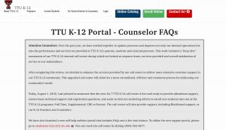 
                            4. TTU K-12 Portal - Counselor FAQs - Texas Tech University Departments - Texas Tech K 12 Portal
