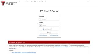 
                            1. TTU K-12 Portal Login - TTU K-12 - Texas Tech University - Texas Tech K 12 Portal