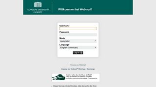 
                            7. TU Chemnitz: Webmail: Anmelden - Che Webmail Portal
