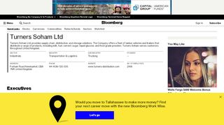 
                            3. Turners Soham Ltd - Company Profile and News - Bloomberg ... - Turners Soham Portal