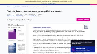 
                            5. Tutorial_Direct_student_user_guide.pdf - How to use Tutorial ... - Tutorial Direct Portal Acu
