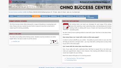 Tutoring - Chino Success Center - Chaffey College