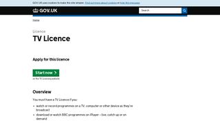 
TV Licence - GOV.UK  
