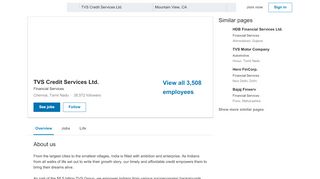 
                            8. TVS Credit Services Ltd. | LinkedIn - Tvs Credit Employee Portal
