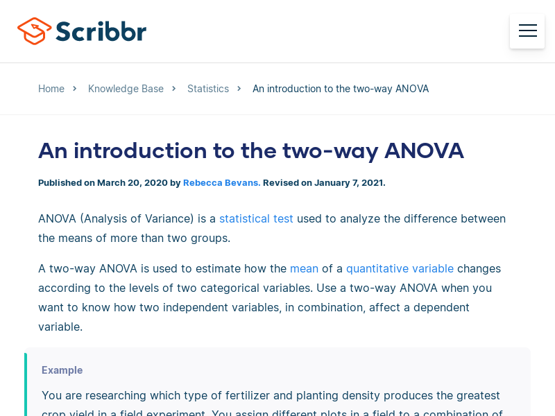 
                            1. Two-way ANOVA | When and How to Use it, With Examples