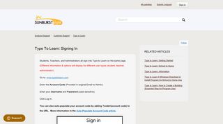 
                            4. Type to Learn: Signing In – Sunburst Support - Type To Learn Sunburst Digital Portal