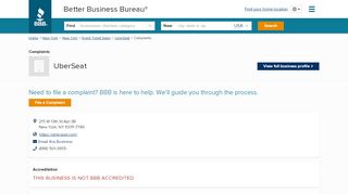 
                            3. UberSeat | Complaints | Better Business Bureau® Profile - Uberseat Portal