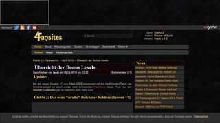
                            8. Übersicht der Bonus Levels - Diablo 3 - Nagelring Portal