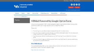 
                            8. UBMail Opt-in - Alumni - University at Buffalo - Ubmail Buffalo Edu Portal